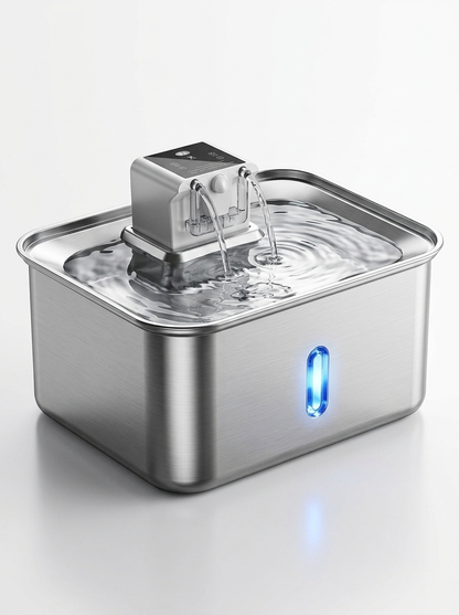 Fontaine à Eau pour Chat en Inox – Sans Fil & Rechargeable USB-C | MAVRO