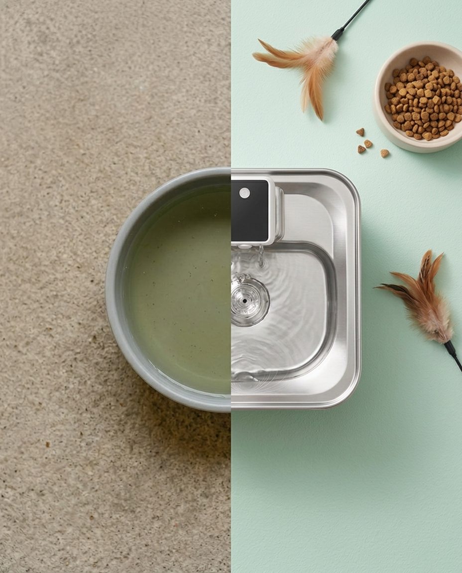 Fontaine à Eau pour Chat en Inox – Sans Fil & Rechargeable USB-C | MAVRO
