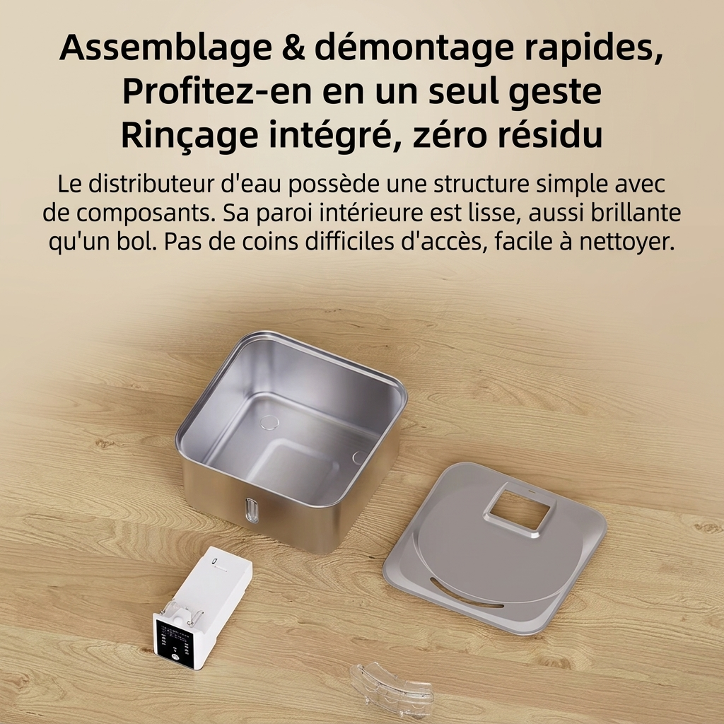 Fontaine à eau pour chat- Inox Rechargeable sans fil MAVRO