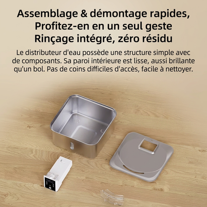 Fontaine à eau pour chat- Inox Rechargeable sans fil MAVRO