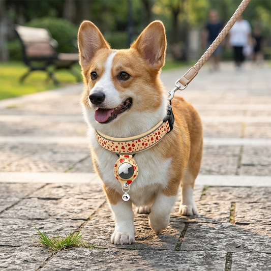 Étui Cuir pour AirTag | Fixation Collier Chien & Chat